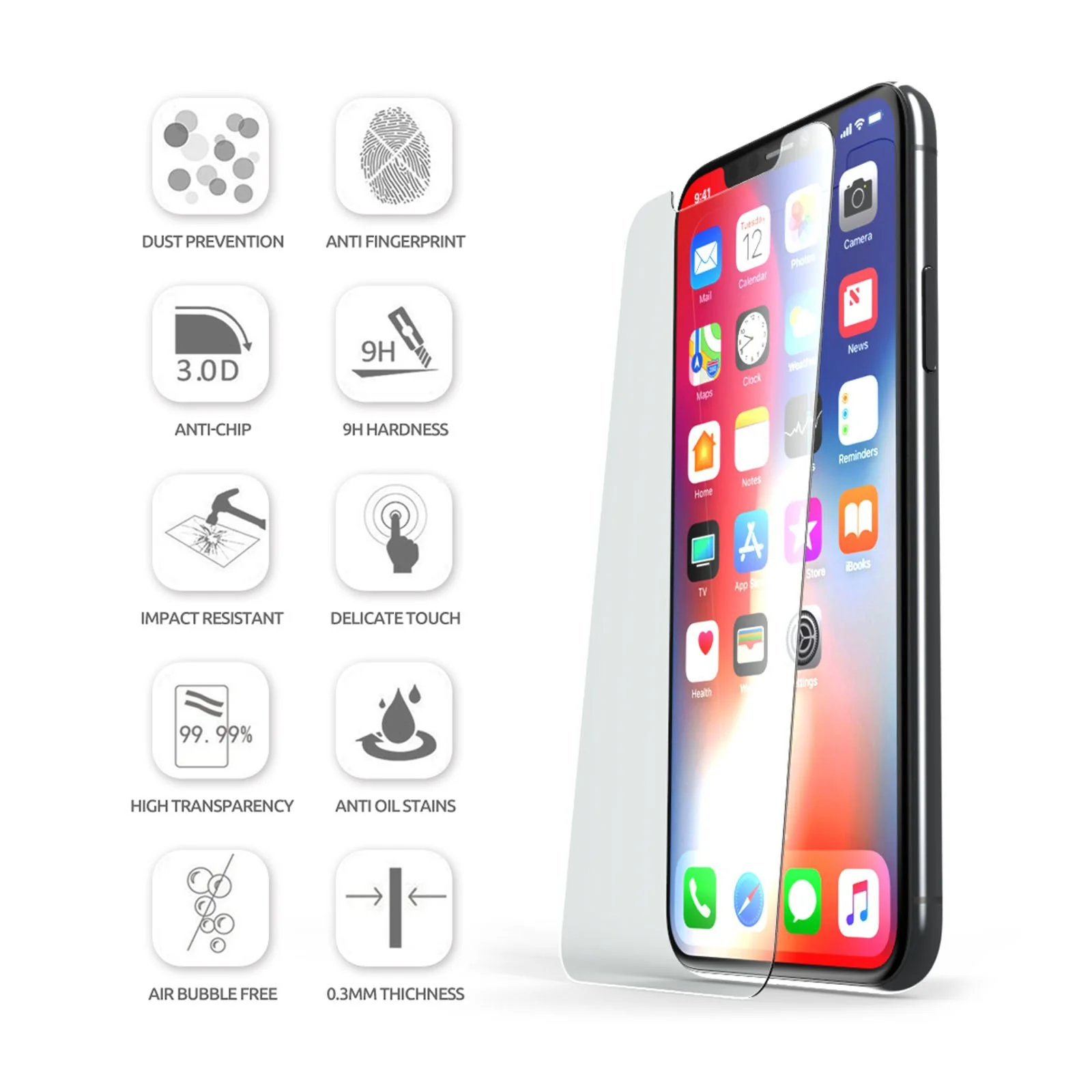 2.5D Glass Screen Protector for iPhone 6.5 inch 2018 and 2019 (2 Pack) -Clear - Image 8