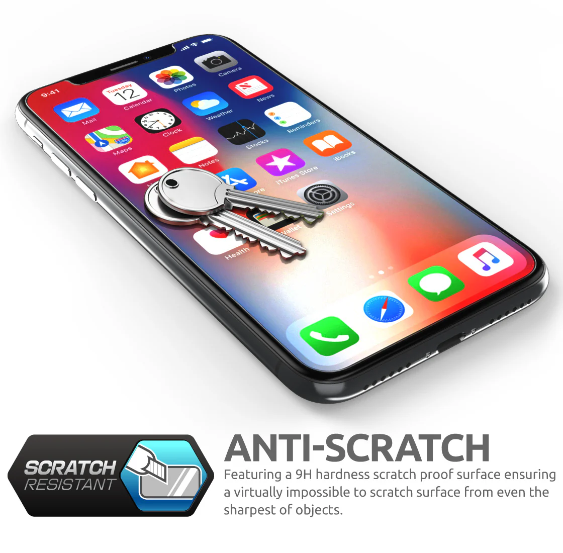 3D Glass Screen Protector for iPhone 5.8 inch 2017 and 2018 (2 Pack) -Clear - Image 5