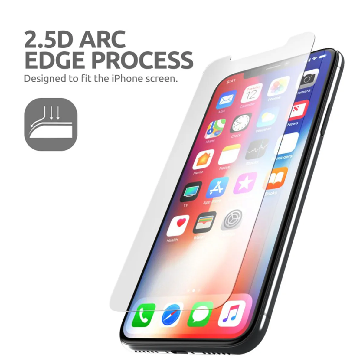 3D Glass Screen Protector for iPhone 5.8 inch 2017 and 2018 (2 Pack) -Clear - Image 6