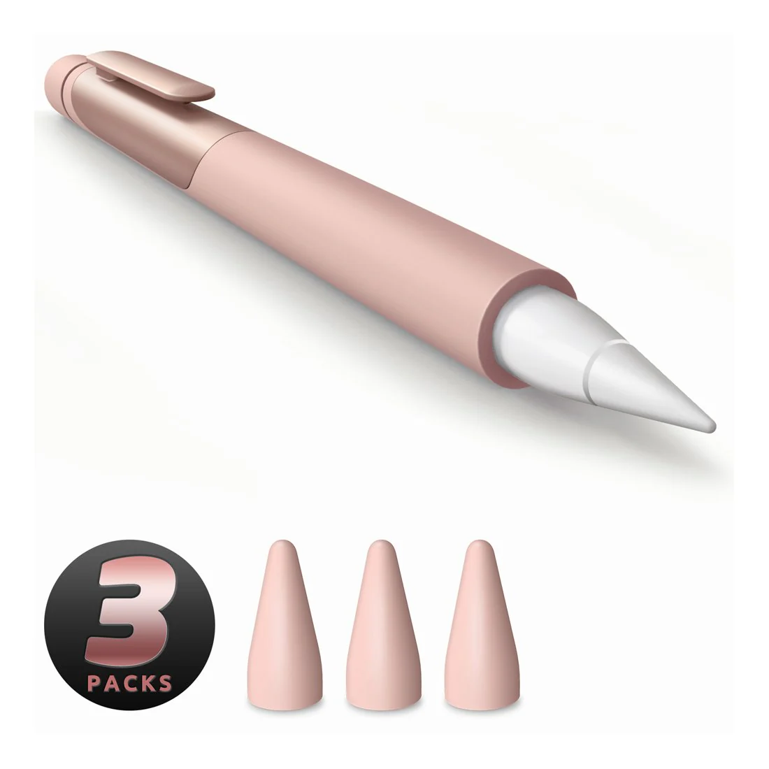 Apple Pencil 1 Silicone Protective Case-Rose Gold - Image 3