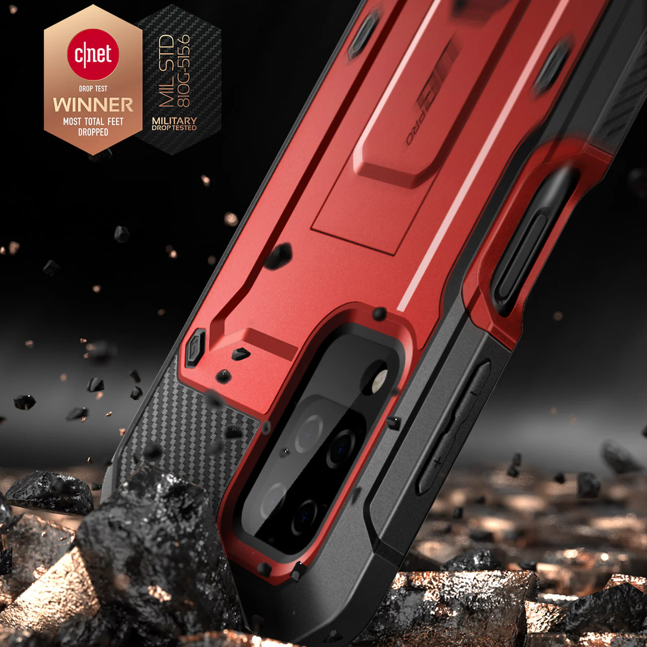 Galaxy A12 Unicorn Beetle Pro Rugged Holster Case(open box)-Metallic Red - Image 3