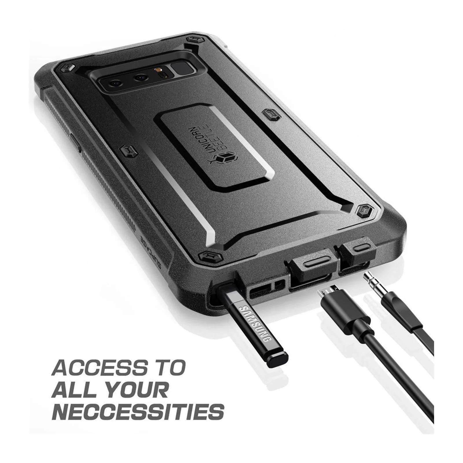 Galaxy Note8 Unicorn Beetle Pro Full Body Rugged Holster Case-Black - Image 8