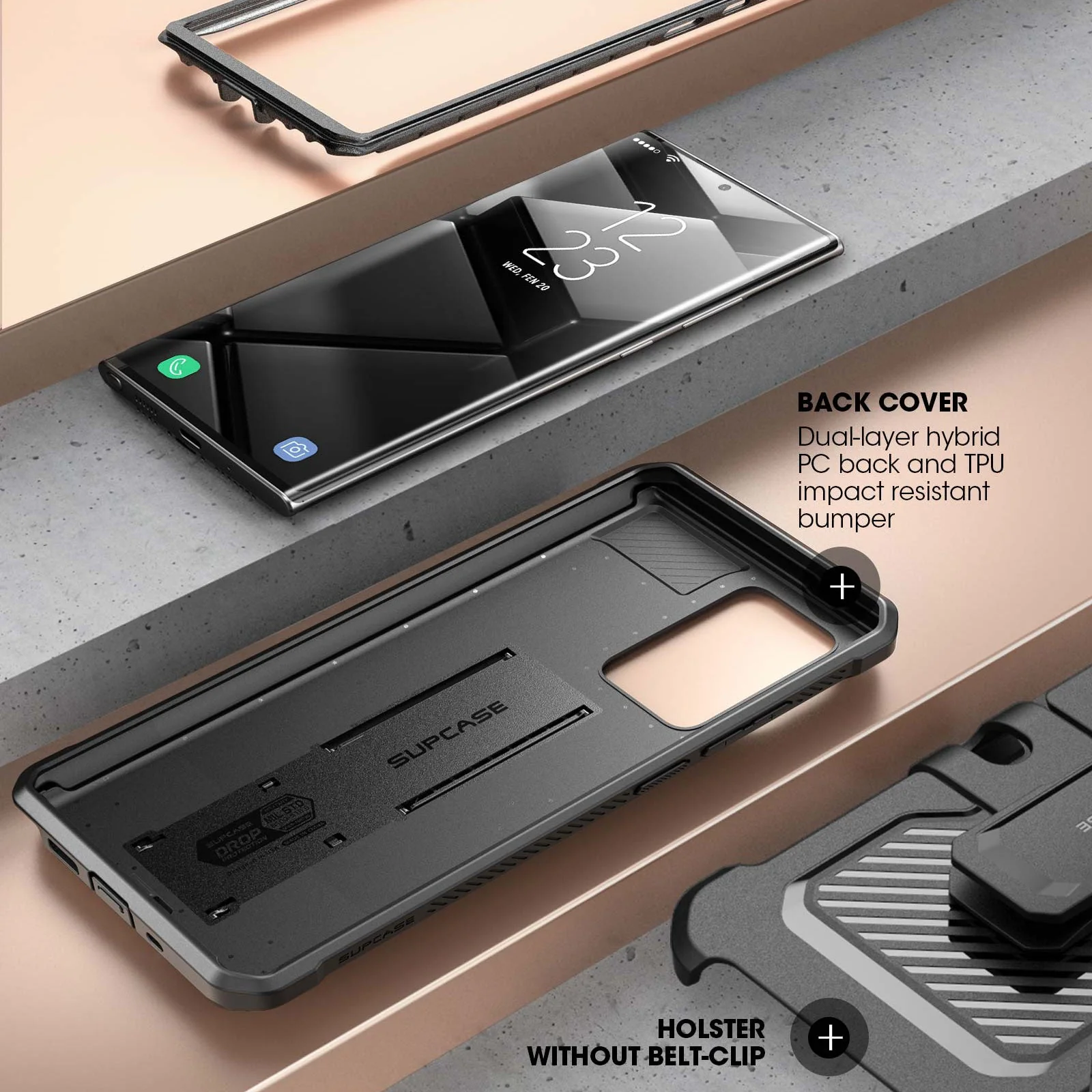 Galaxy Note20 Ultra Unicorn Beetle PRO Rugged Holster Case(Open-Box)-Black - Image 5