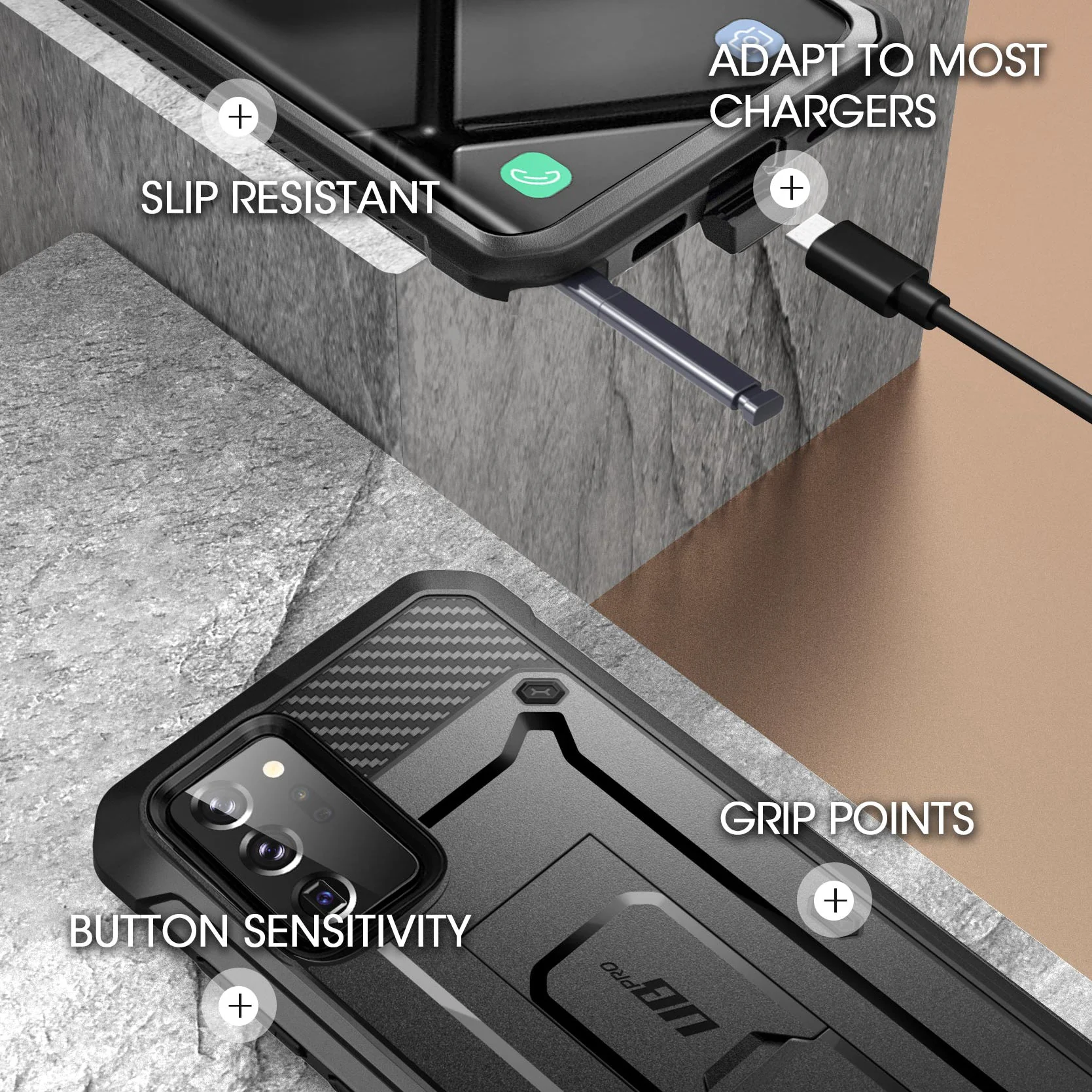 Galaxy Note20 Ultra Unicorn Beetle PRO Rugged Holster Case(Open-Box)-Black - Image 7