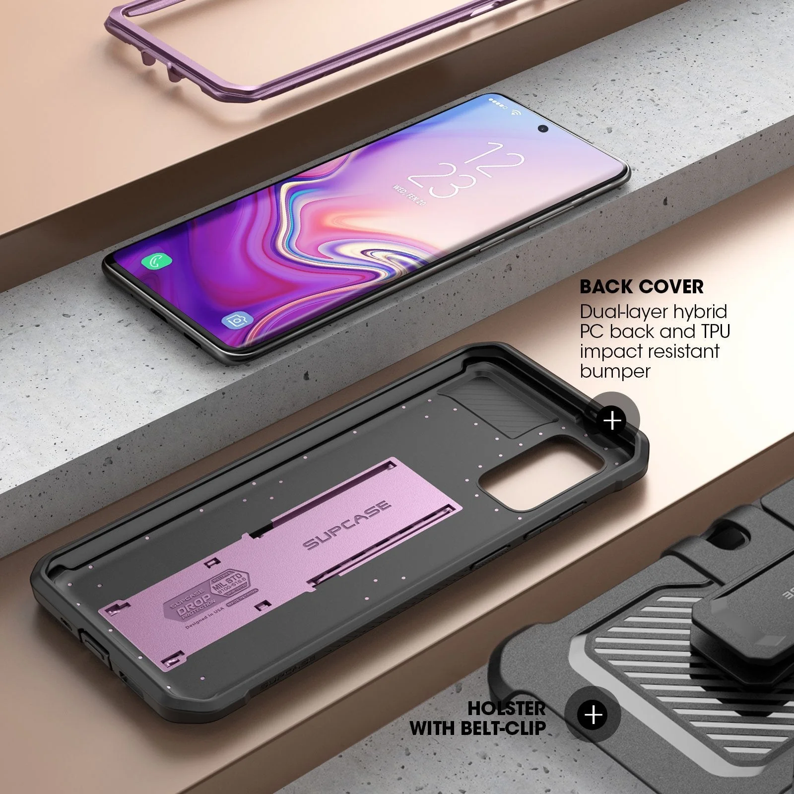 Galaxy S20 Unicorn Beetle Pro Rugged Case(open box)- Metallic Purple - Image 4