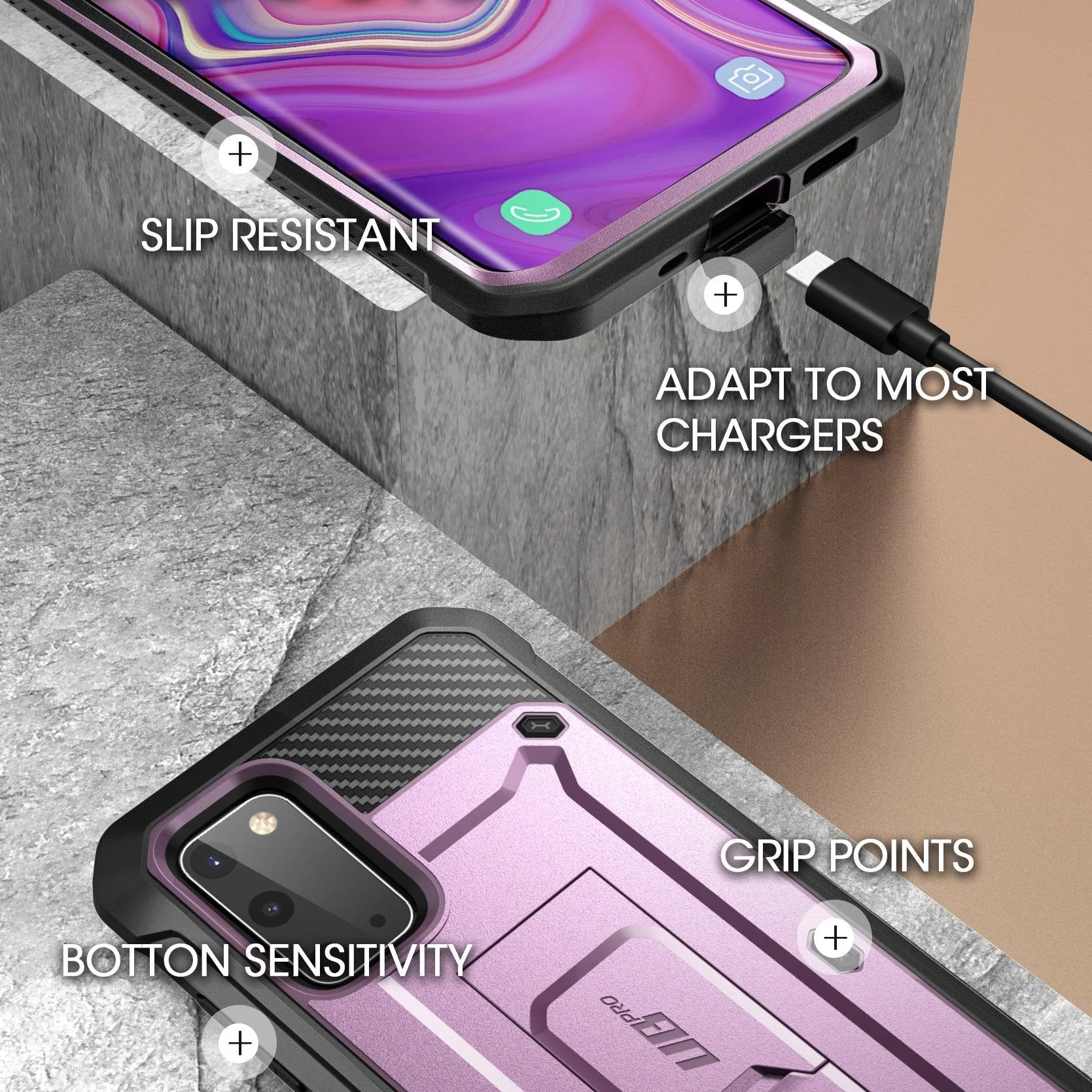 Galaxy S20 Unicorn Beetle Pro Rugged Case(open box)- Metallic Purple - Image 6