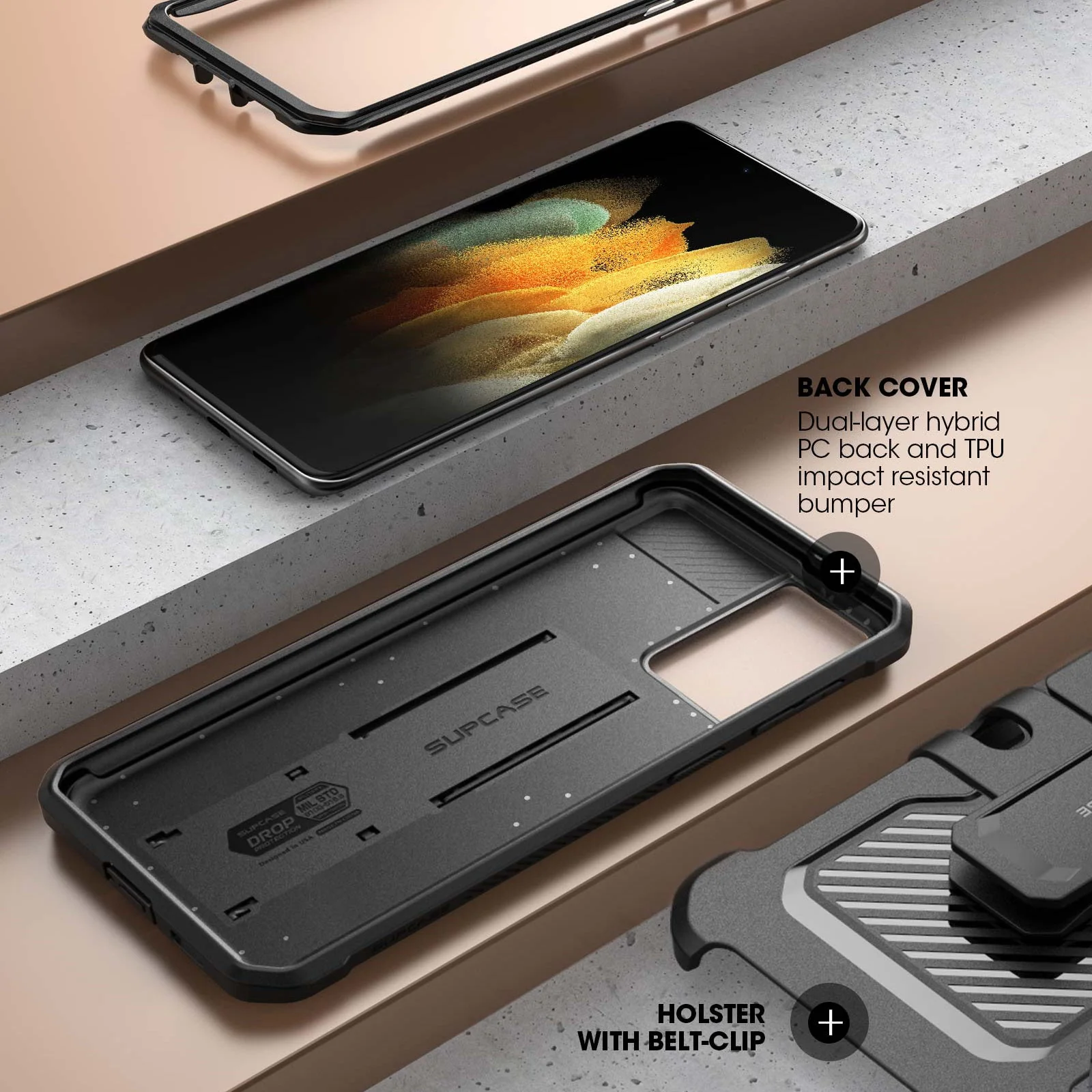 Galaxy S21 Ultra Unicorn Beetle Pro Rugged Case(open box)-Black - Image 5