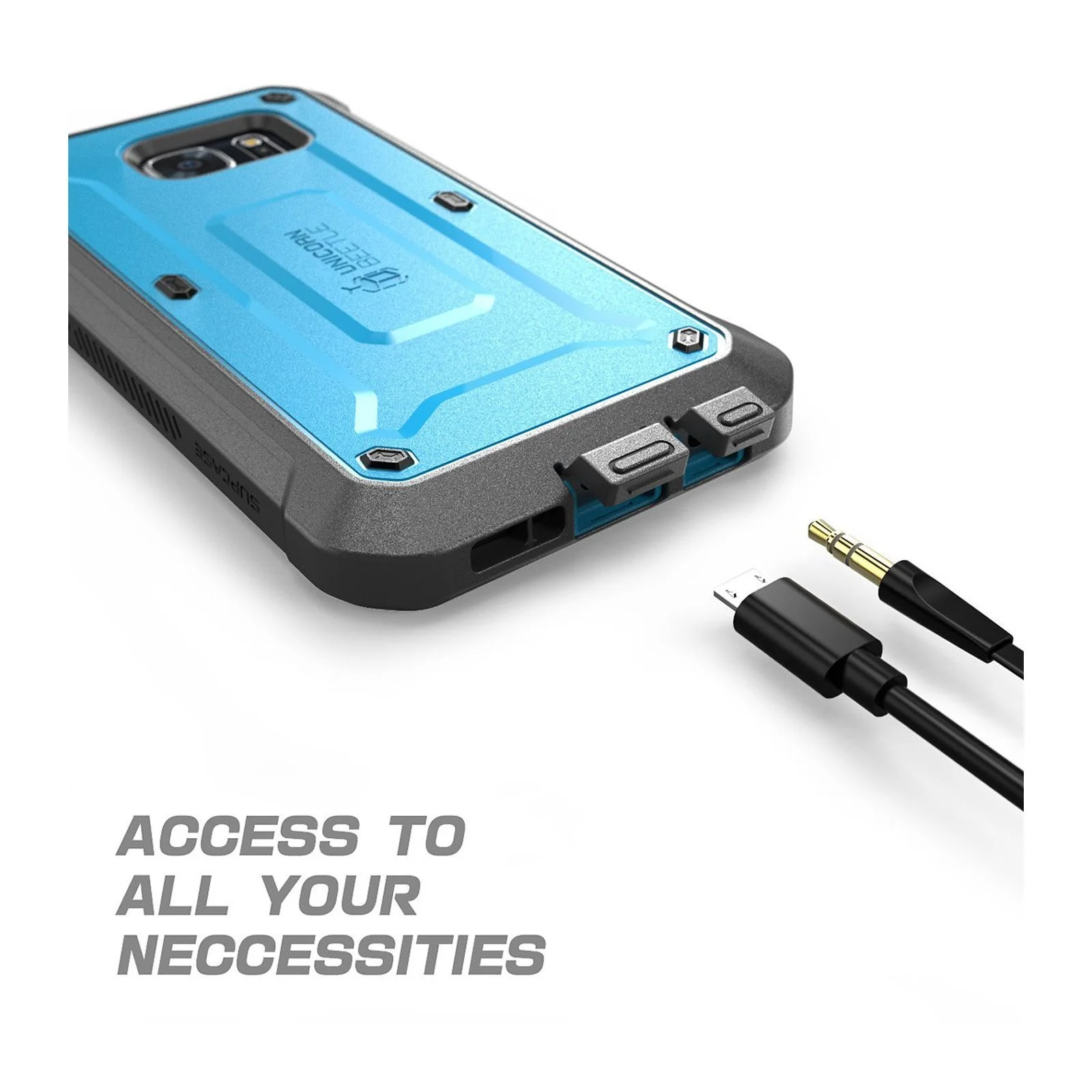 Galaxy S7 Unicorn Beetle Pro Full Body Rugged Holster Case(open box)-Blue - Image 3