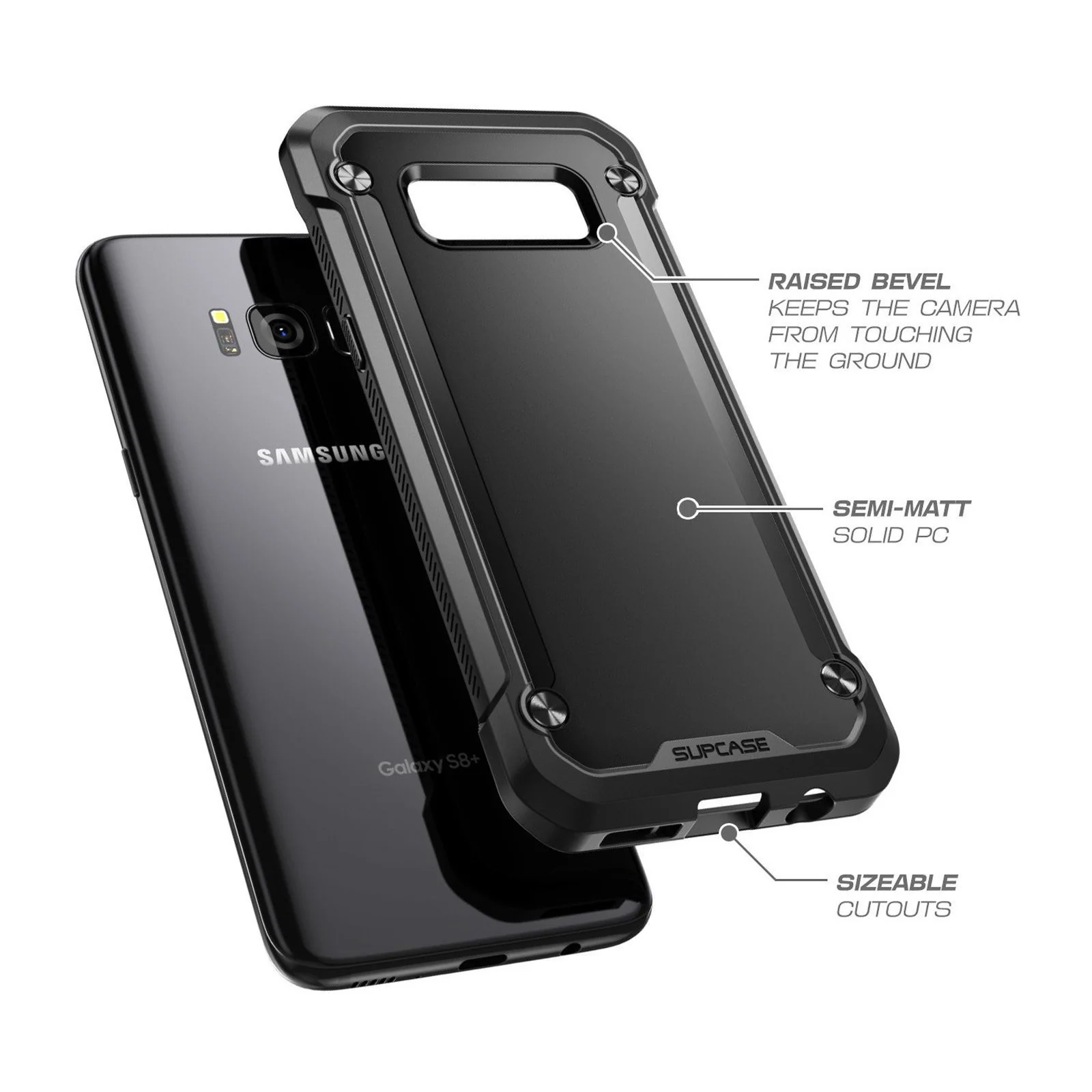 Galaxy S8 Plus Unicorn Beetle Hybrid Protective Bumper Case-Black - Image 3