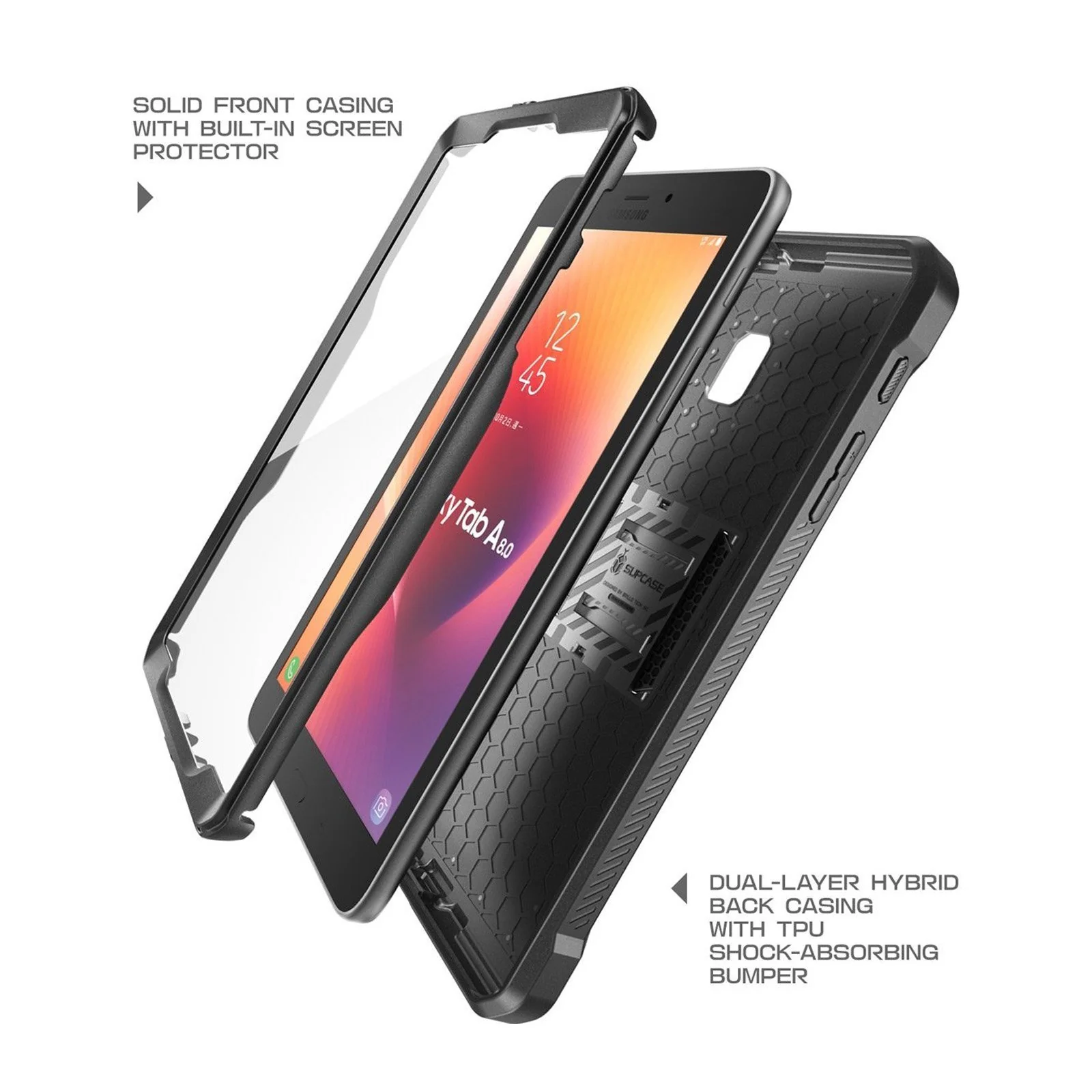Galaxy Tab A 8.0 inch (2017) Unicorn Beetle Pro Rugged Case with Screen Protector and Kickstand-Black - Image 5