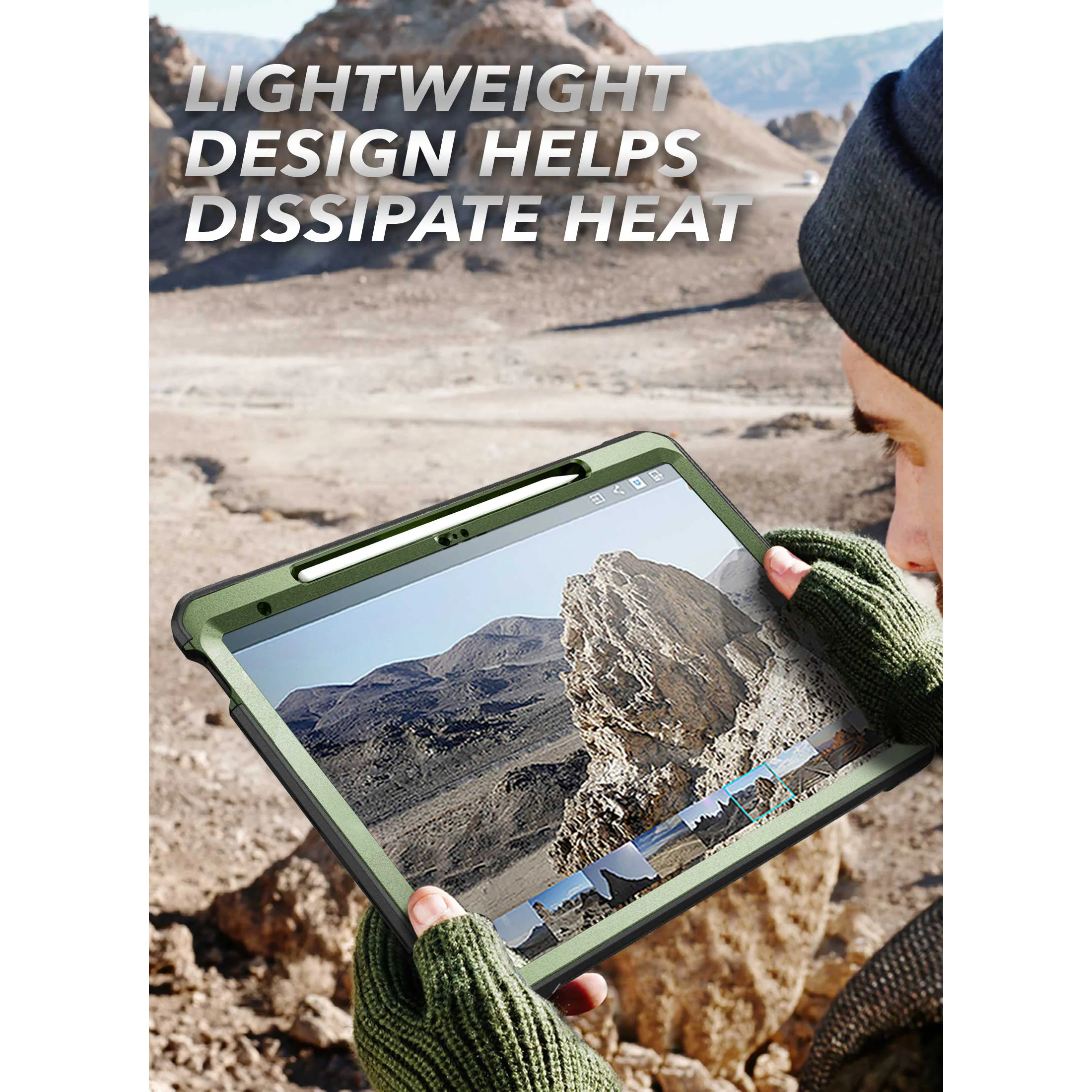 iPad 10.9" 2022 Unicorn Beetle PRO Rugged Kickstand Case-Dark Green - Image 6