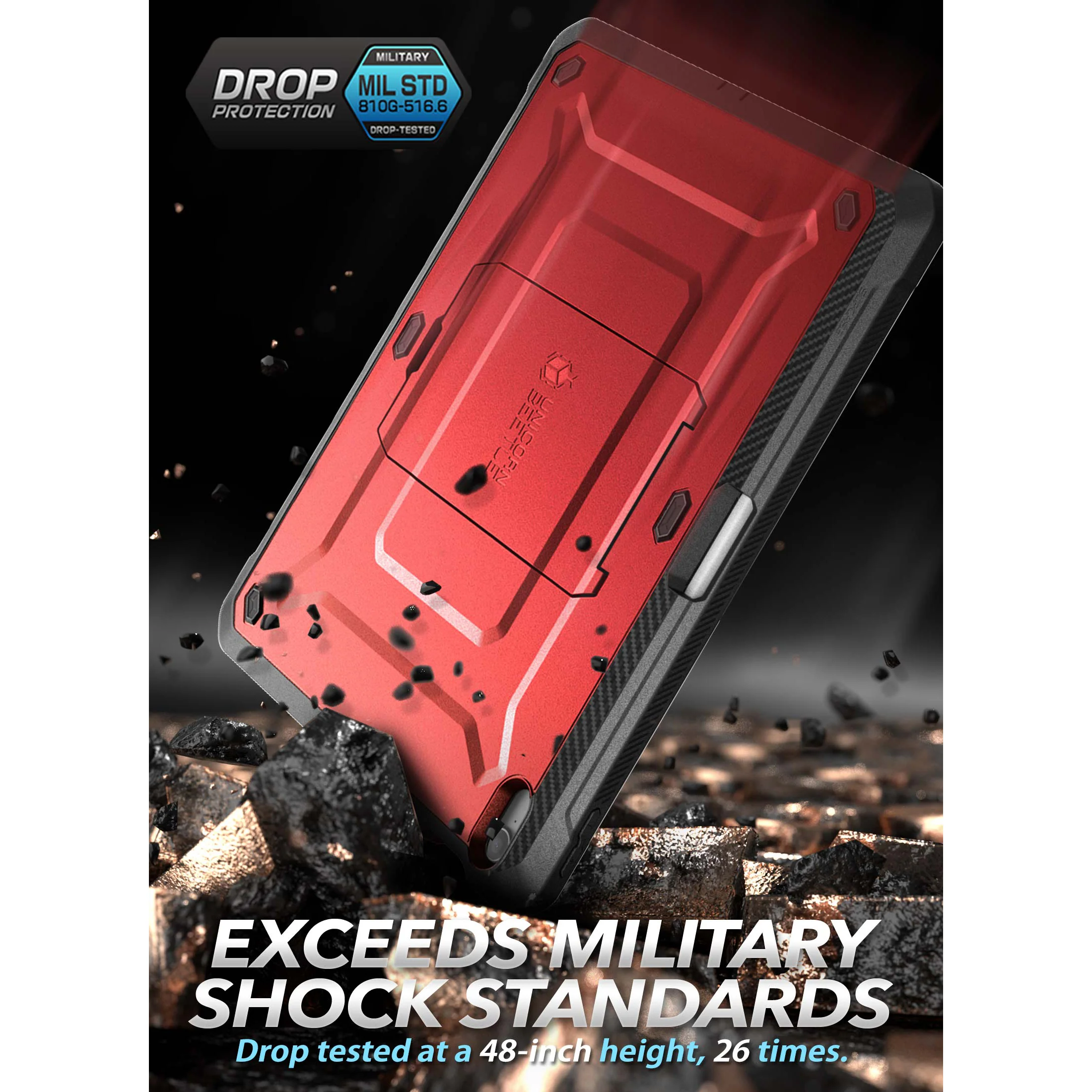 iPad 10.9" 2022 Unicorn Beetle PRO Rugged Kickstand Case-Metallic Red - Image 3