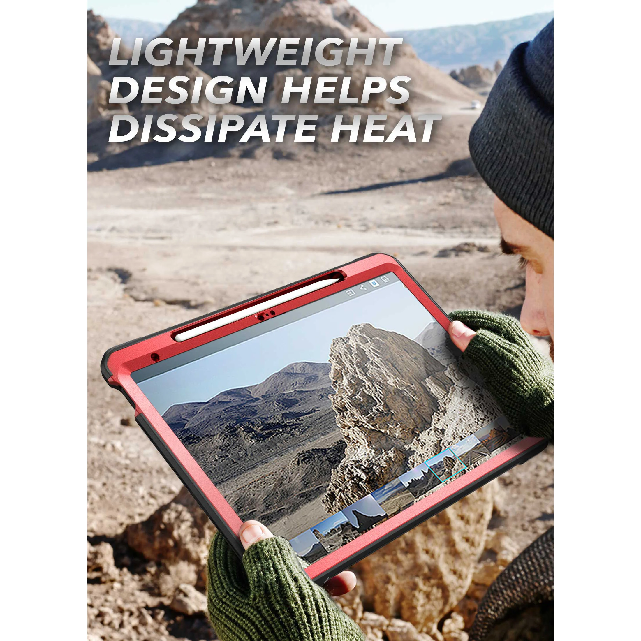 iPad 10.9" 2022 Unicorn Beetle PRO Rugged Kickstand Case-Metallic Red - Image 6