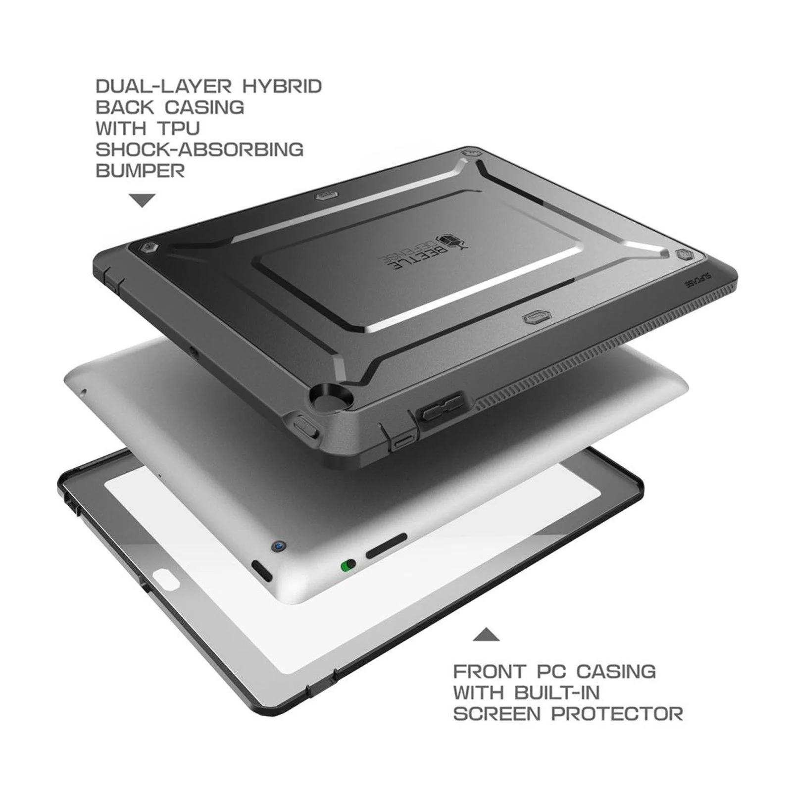 iPad 2 Unicorn Beetle PRO Case with Built in Screen Protector-Black - Image 7