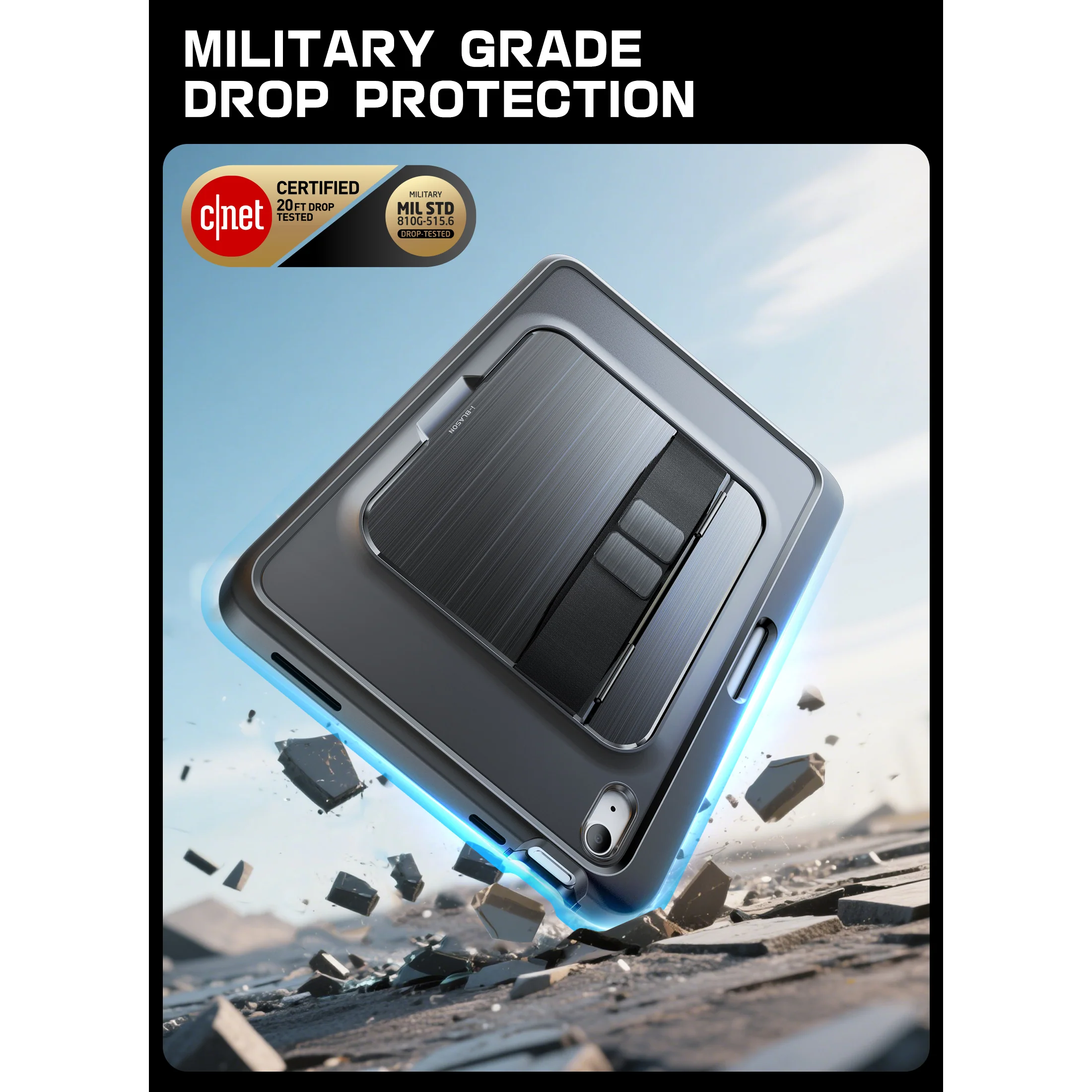 iPad A16 11 inch (2025) Ares Grip Case - Black - Image 11