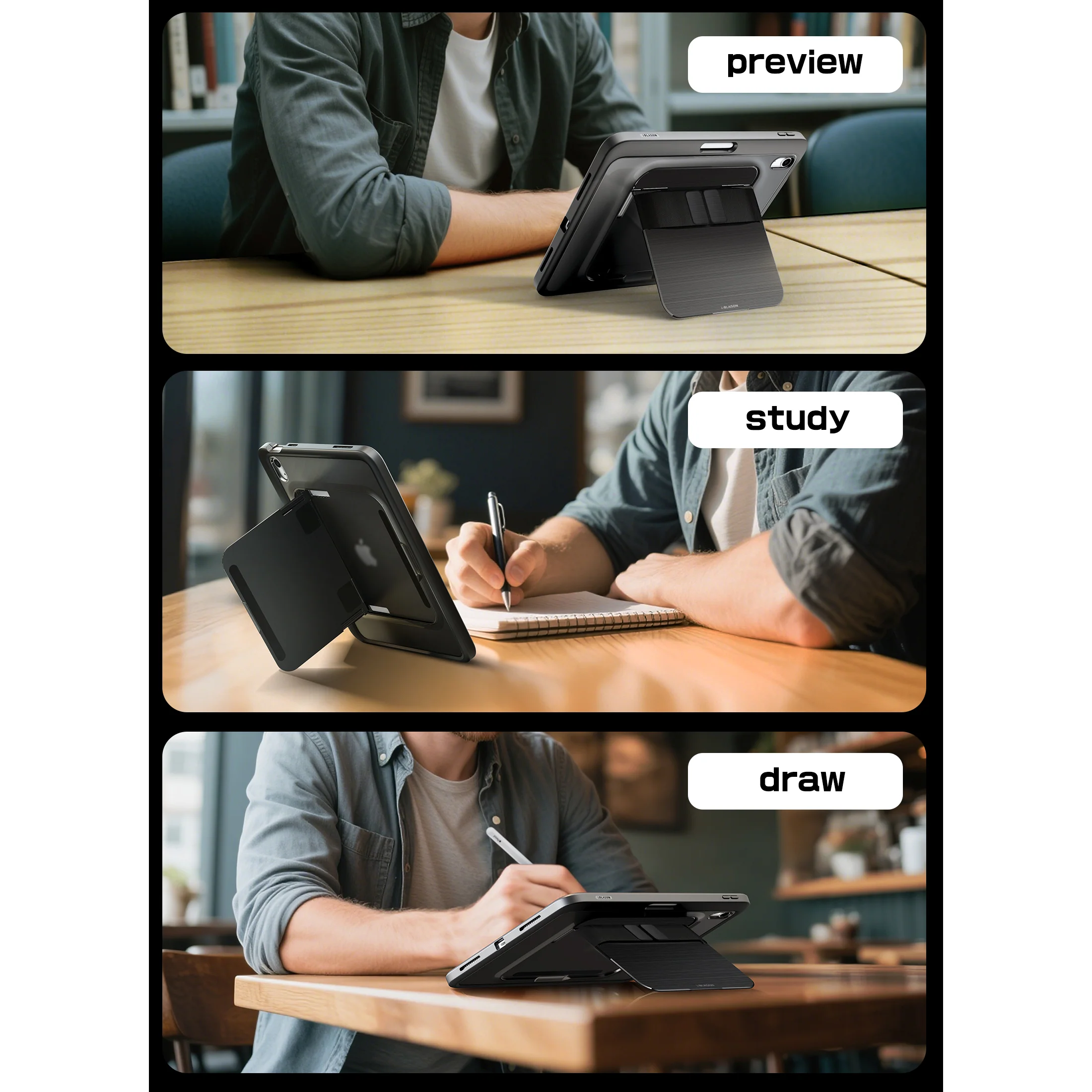 iPad A16 11 inch (2025) Ares Grip Case - Black - Image 6