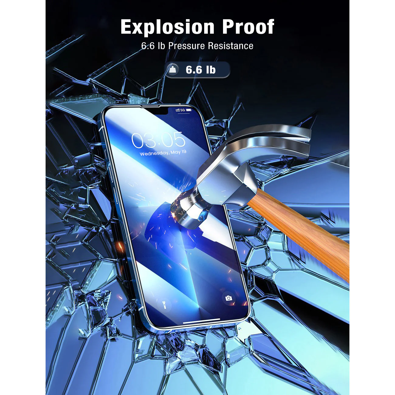 2.5D Tempered Glass Screen & Lens Protectors for iPhone 13 6.1 inch - Clear - Image 4