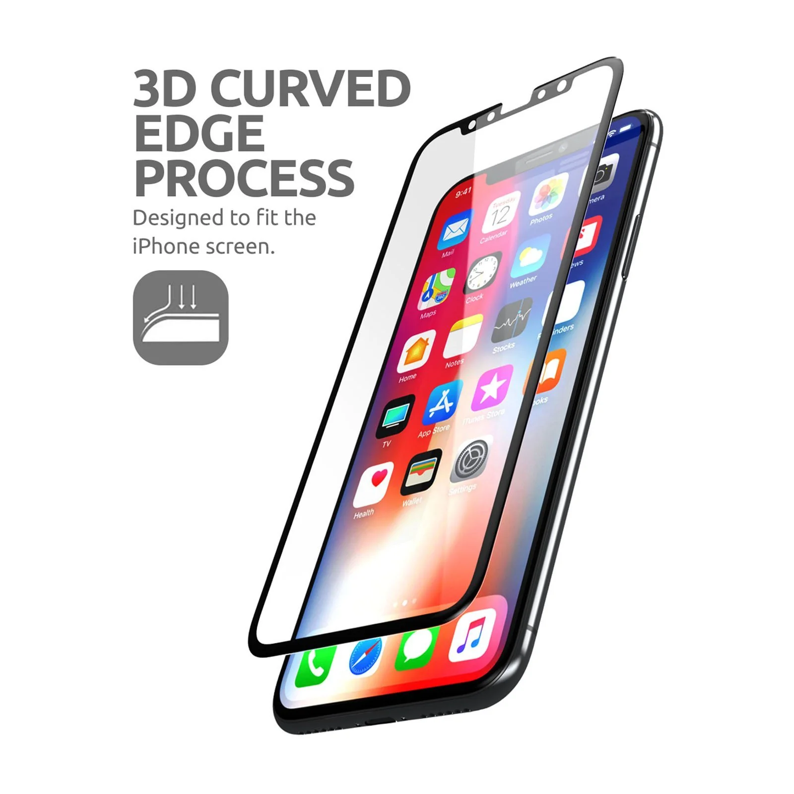 3D Glass Screen Protector for iPhone 6.5 inch 2018 and 2019 (2 Pack) -Clear - Image 4
