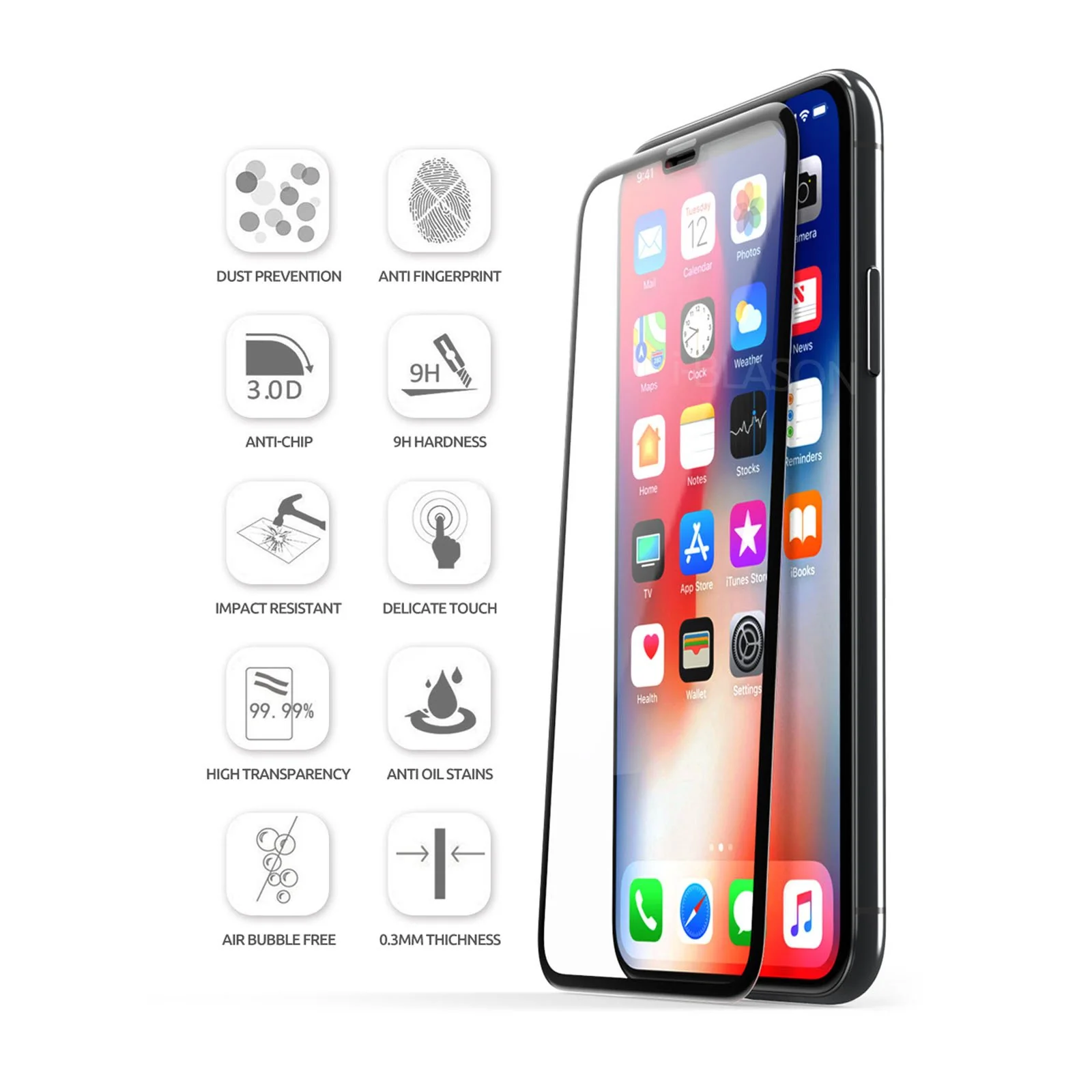 3D Glass Screen Protector for iPhone 6.5 inch 2018 and 2019 (2 Pack) -Clear - Image 8