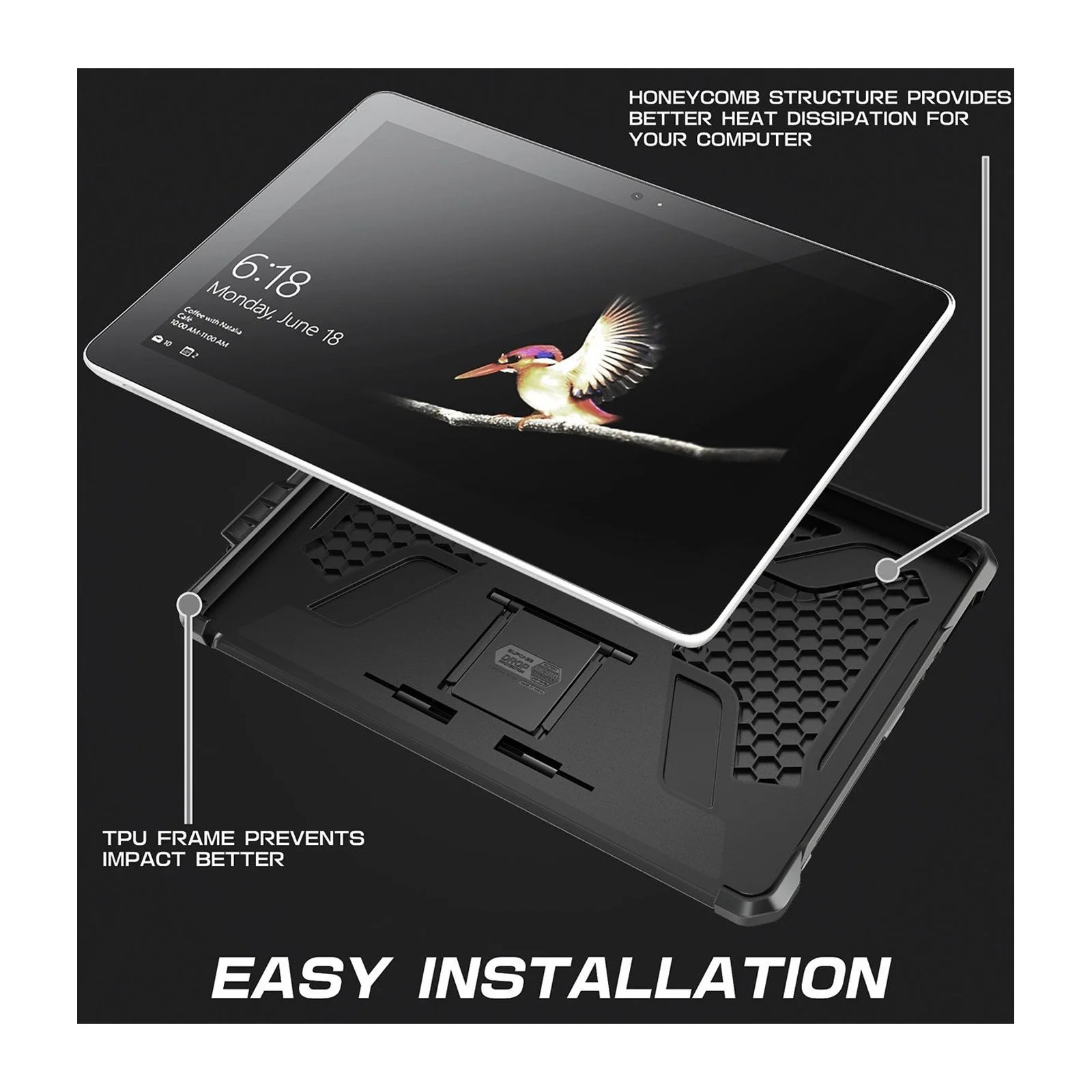 Microsoft Surface Go Unicorn Beetle PRO Full Body Protective Case-Black - Image 6