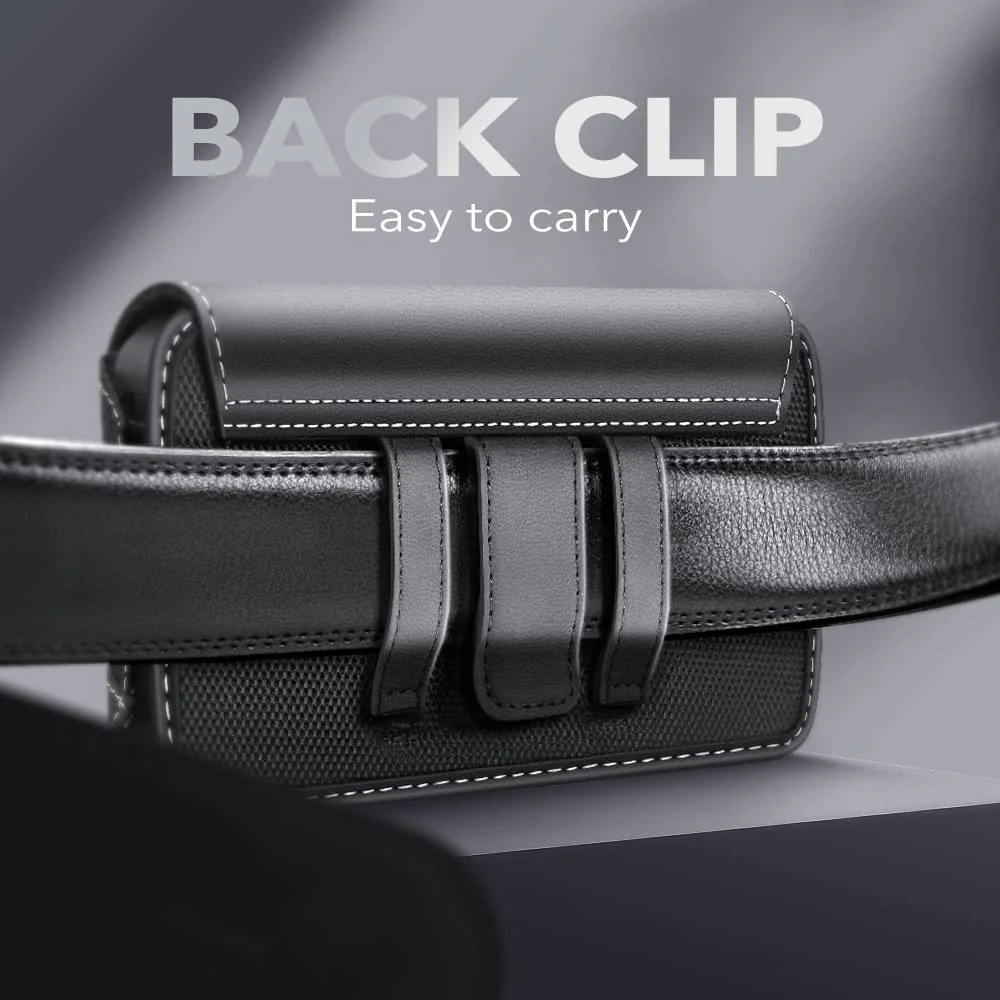 Universal Belt Clip Cell Phone Holster for Galaxy Fold and Large Phones-Black - Image 5