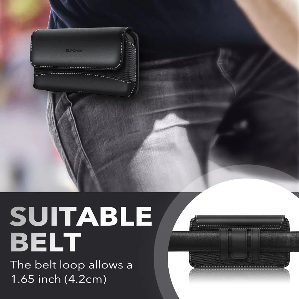 Universal Belt Clip Cell Phone Holster for Galaxy Fold and Large Phones-Black - Image 6