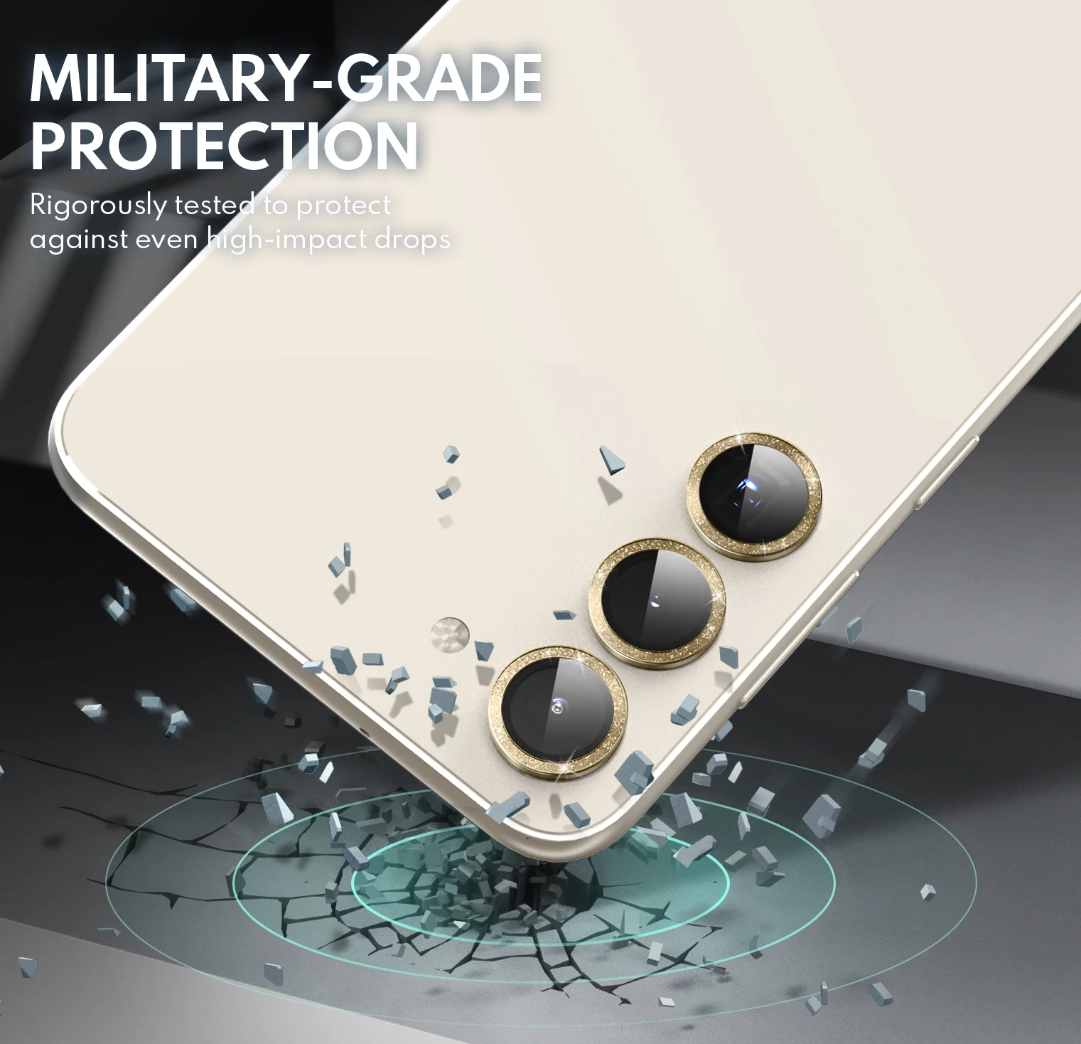 Tempered Glass Camera Lens Protector for Galaxy S23/S23 Plus-Glimmer Gold - Image 4