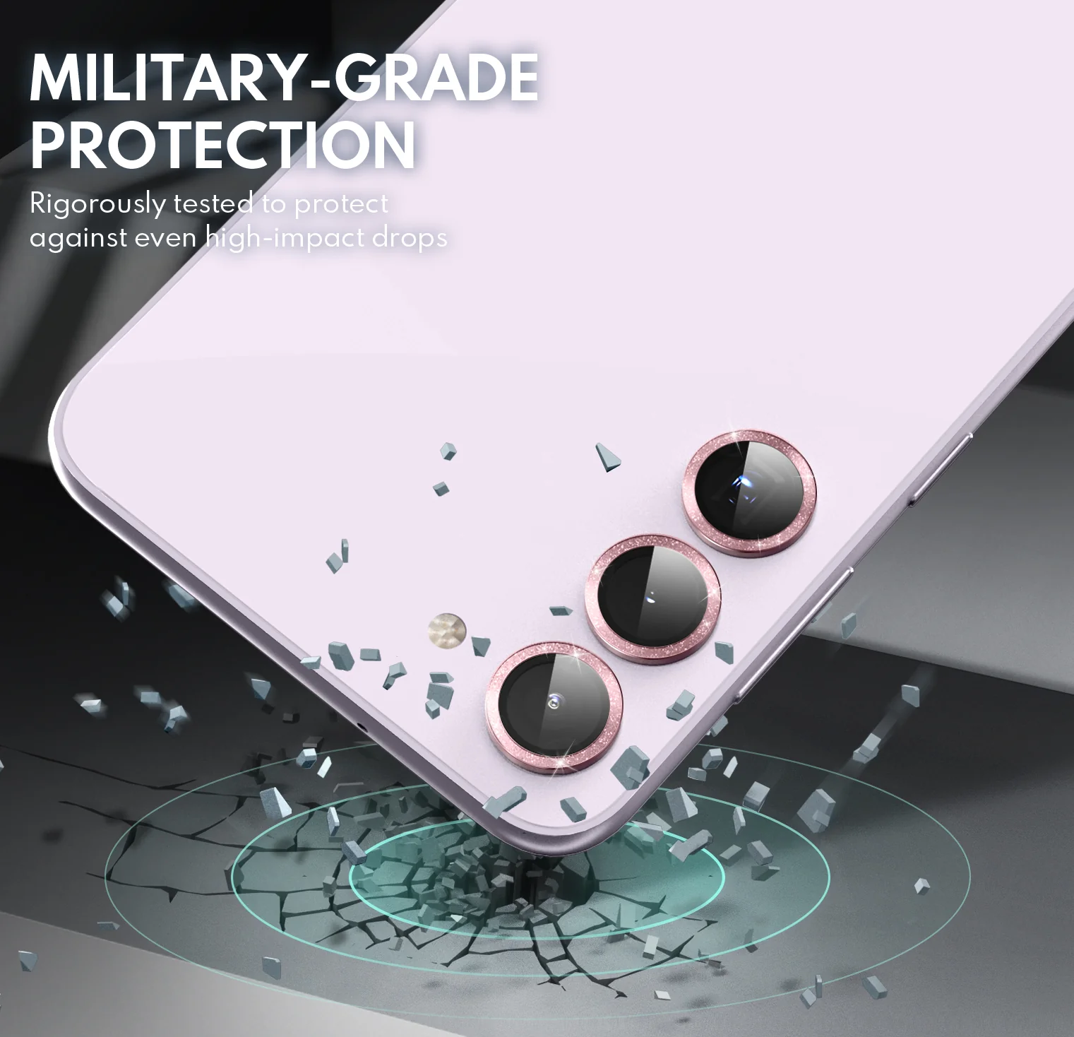 Tempered Glass Camera Lens Protector for Galaxy S23/S23 Plus-Glimmer Pink - Image 3