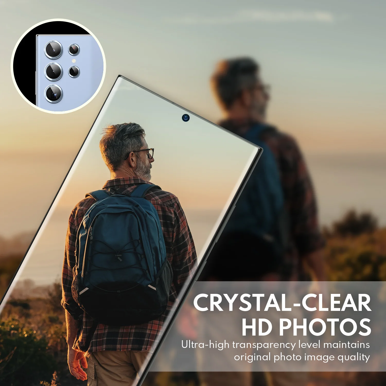 Tempered Glass Camera Lens Protector  for Galaxy S23 Ultra-Blue - Image 6