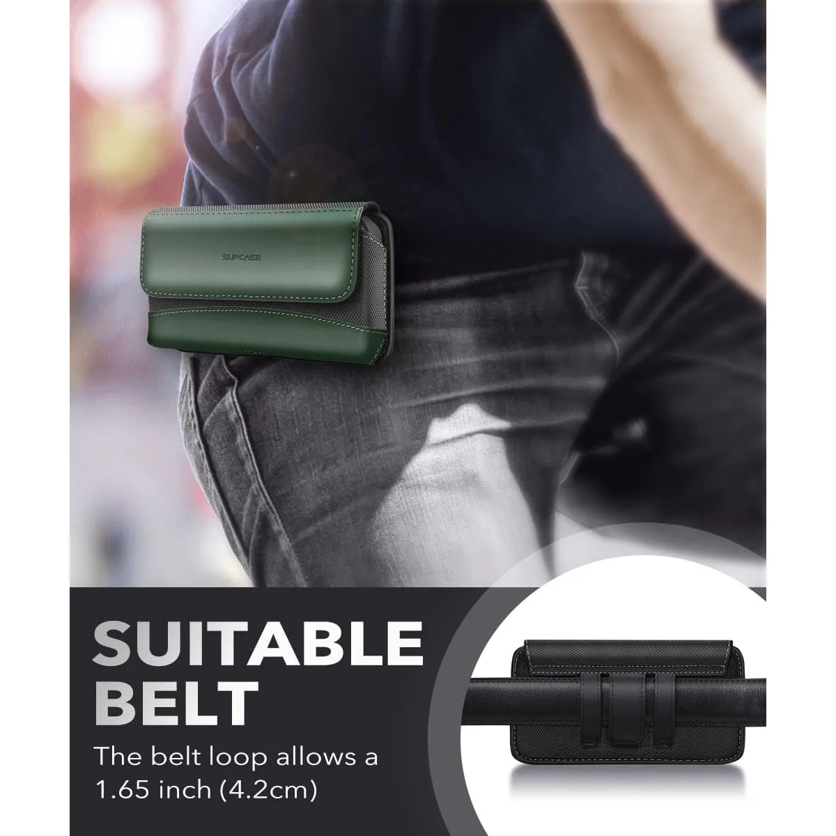 Universal Belt Clip Cell Phone Holster for Galaxy Fold and Large Phones-Green - Image 6